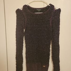 Bebe Gliter Knit Sweater with Shoulder cut-outs Size S